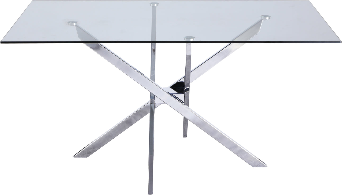 rylan chrome dining table