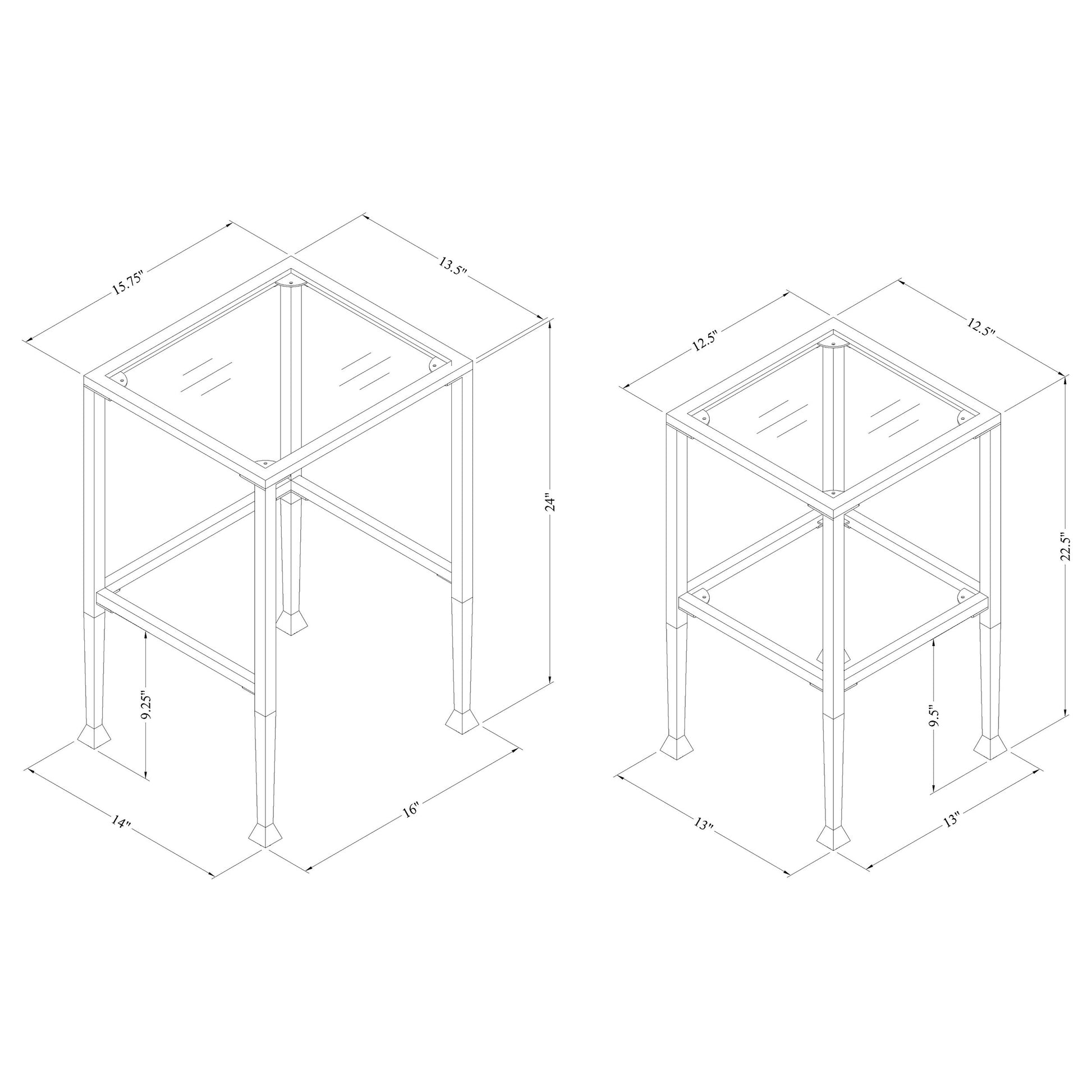 2 Pc Nesting Table