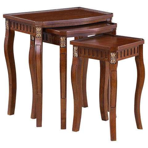 Chalet 3-piece Rectangular Wood Nesting Table Set Warm BrownWarm Brown