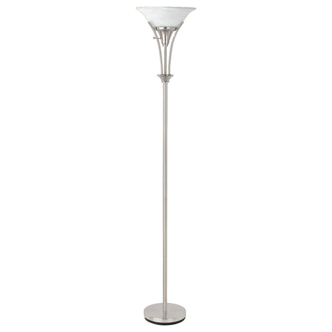Lambert 71-inch Frosted Torchiere Floor Lamp Brushed SteelBrushed Silver