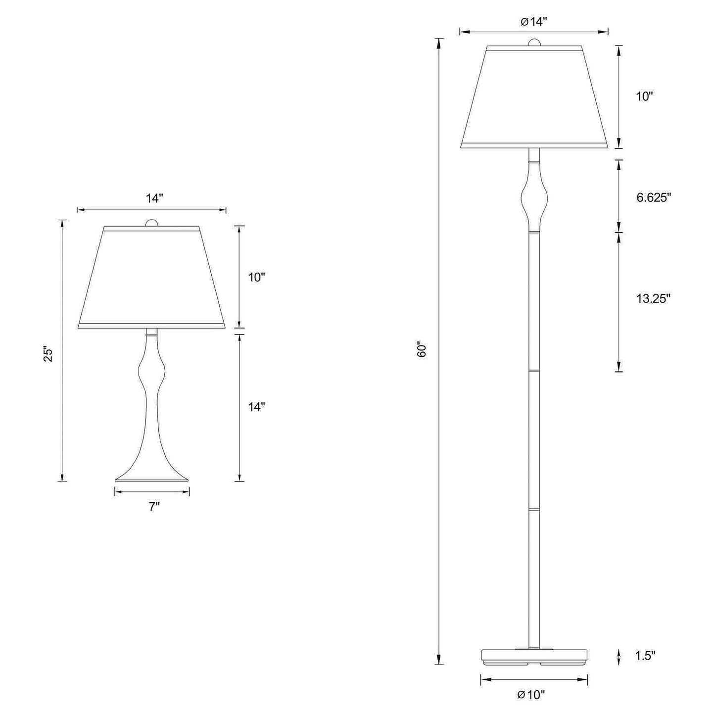 3 pc lamp set