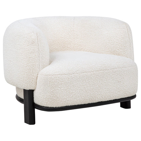 Mueller Upholstered Barrel Back Accent Chair Ivory and Black