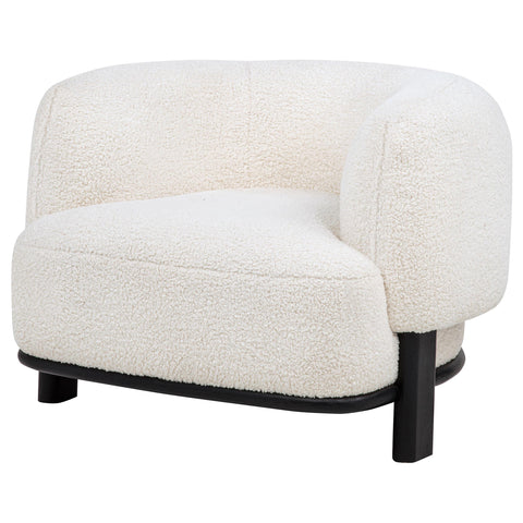 Mueller Upholstered Barrel Back Accent Chair Ivory and Black