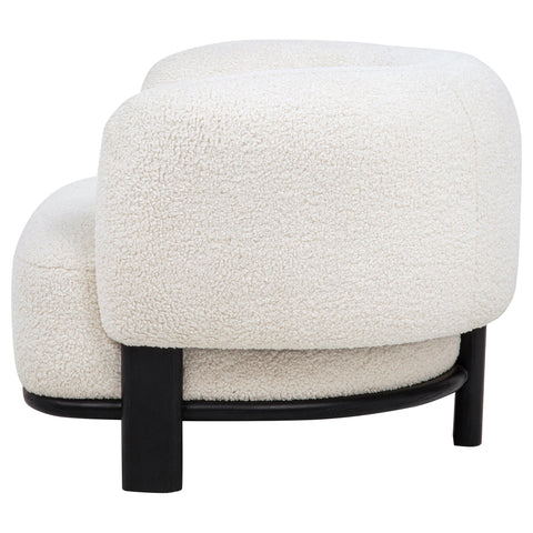 Mueller Upholstered Barrel Back Accent Chair Ivory and Black