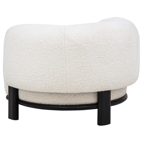 Mueller Upholstered Barrel Back Accent Chair Ivory and Black
