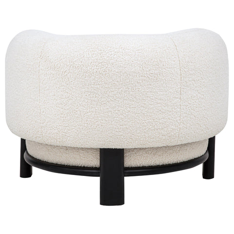 Mueller Upholstered Barrel Back Accent Chair Ivory and Black
