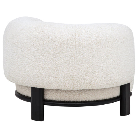 Mueller Upholstered Barrel Back Accent Chair Ivory and Black