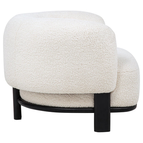 Mueller Upholstered Barrel Back Accent Chair Ivory and Black