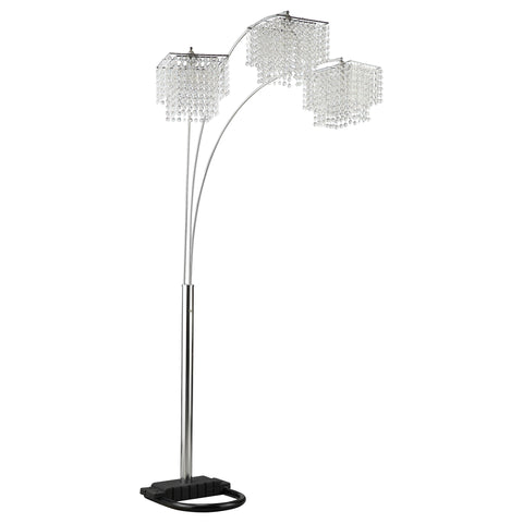 Mckinley 90-inch Hanging Crystal Arc Floor Lamp ChromeChrome