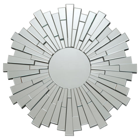 Durango 40 x 40 Inch Round Sunburst Wall Mirror SilverMirror