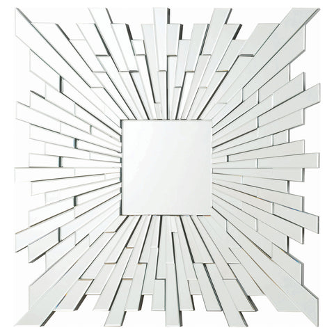 Robyn 40 x 40 Inch Square Sunburst Wall Mirror SilverMirror