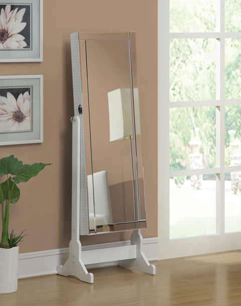 Elmira Cheval Mirror with Jewelry Storage WhiteWhite