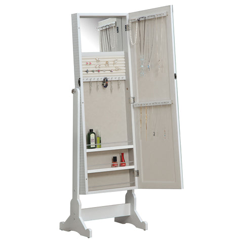 Elmira Cheval Mirror with Jewelry Storage WhiteWhite