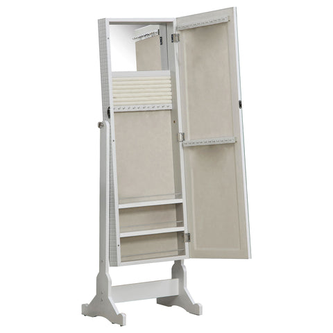 Elmira Cheval Mirror with Jewelry Storage WhiteWhite