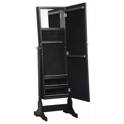 Conroe Cheval Mirror with Jewelry Storage BlackBlack