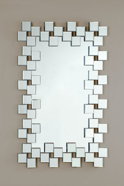 Brantford 32 x 47 Inch Rectangular Frameless Wall Mirror SilverMirror