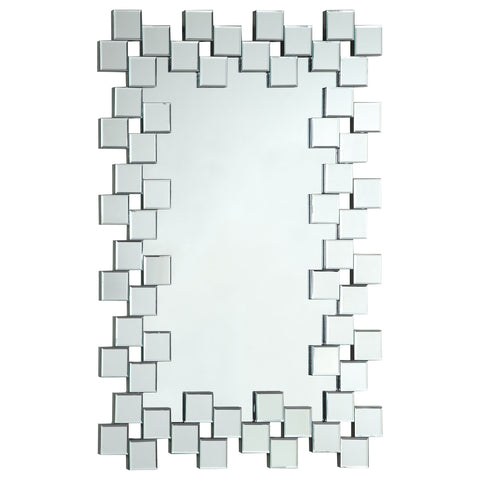 Brantford 32 x 47 Inch Rectangular Frameless Wall Mirror SilverMirror
