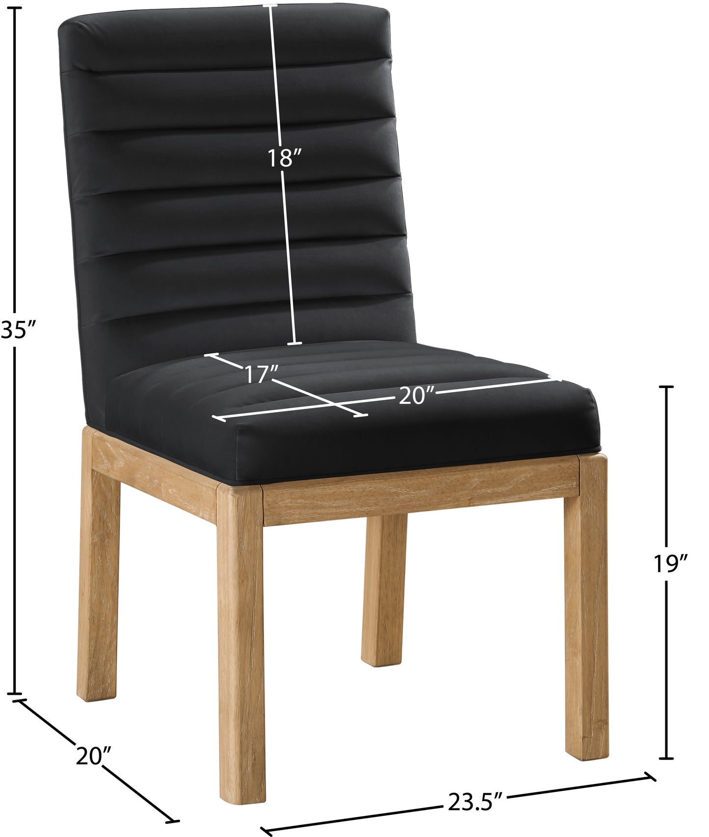 casablanca black velvet dining chair