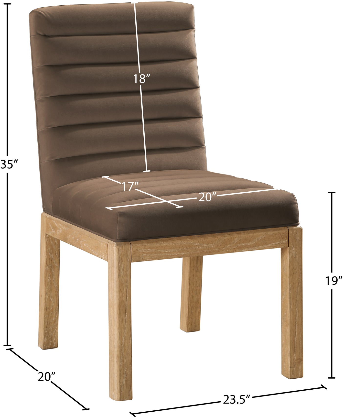 casablanca brown velvet dining chair