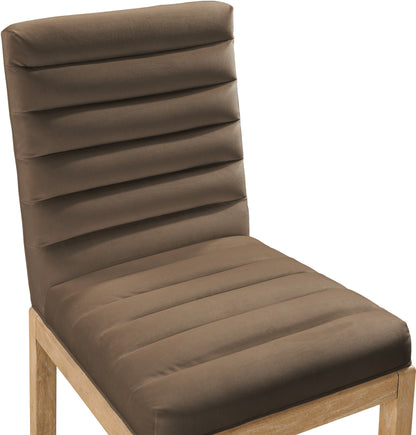 Casablanca Brown Velvet Dining Chair