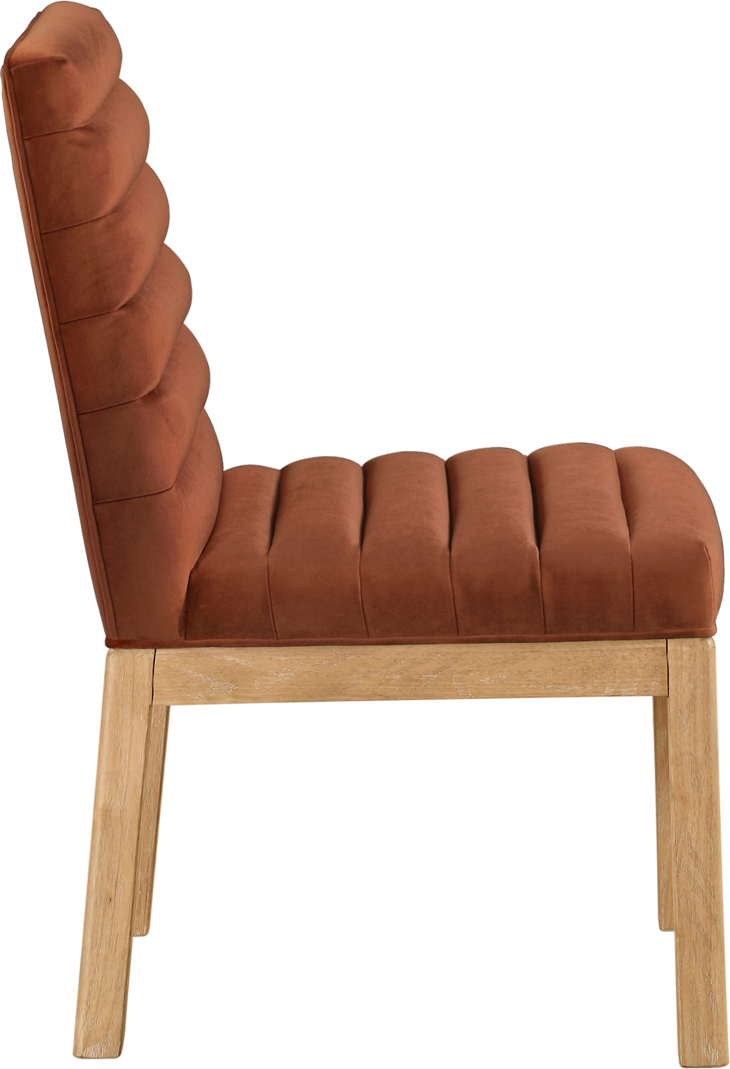 casablanca cognac velvet dining chair