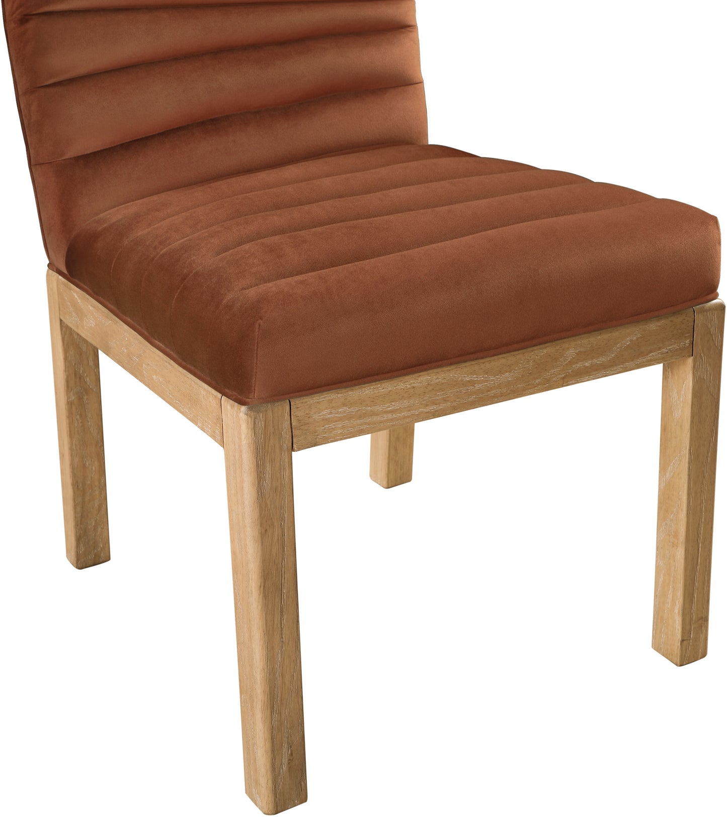 casablanca cognac velvet dining chair