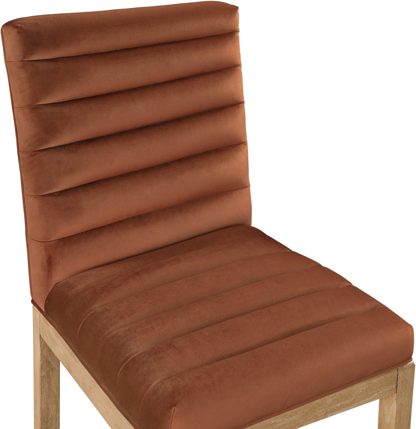 casablanca cognac velvet dining chair