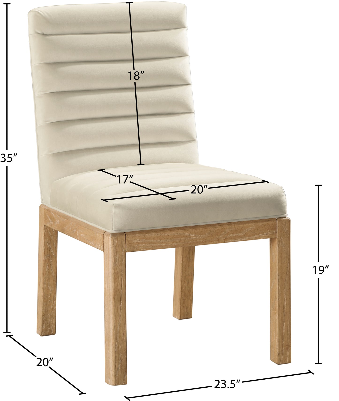 casablanca cream velvet dining chair