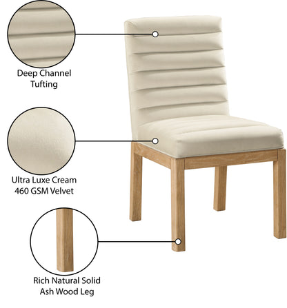 Casablanca Cream Velvet Dining Chair