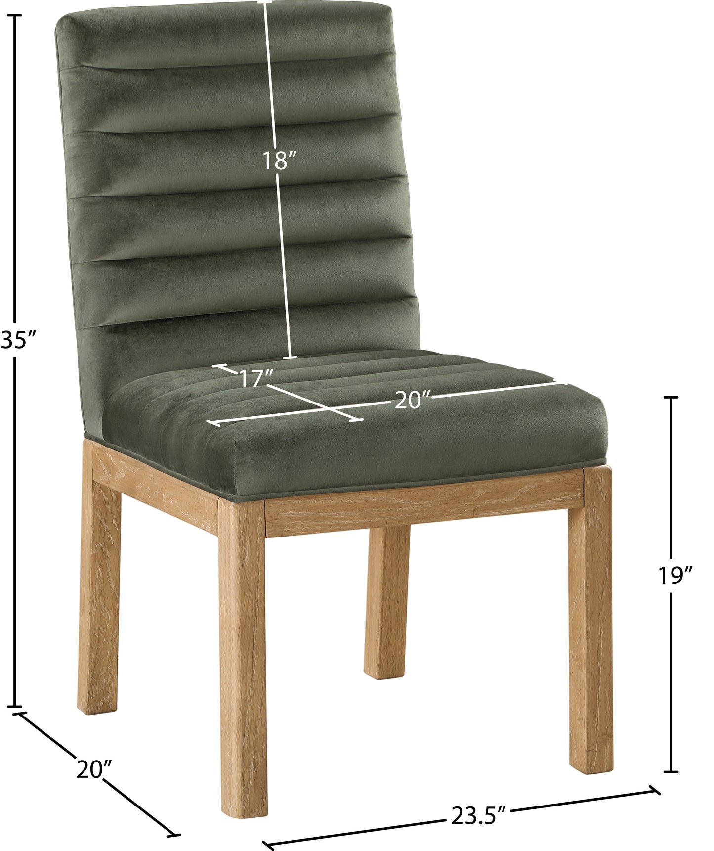 casablanca green velvet dining chair