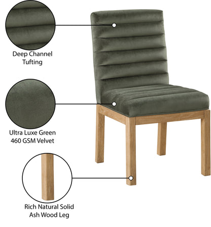 Casablanca Green Velvet Dining Chair