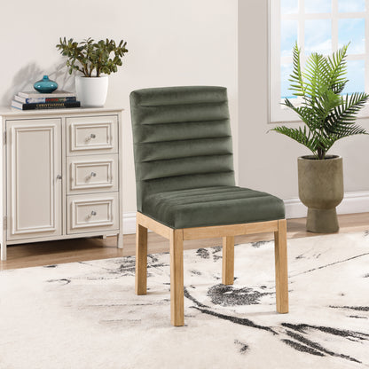 Casablanca Green Velvet Dining Chair