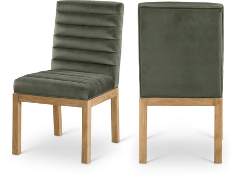 Celine Green Velvet Upholstered Dining Chair, 1 Piece