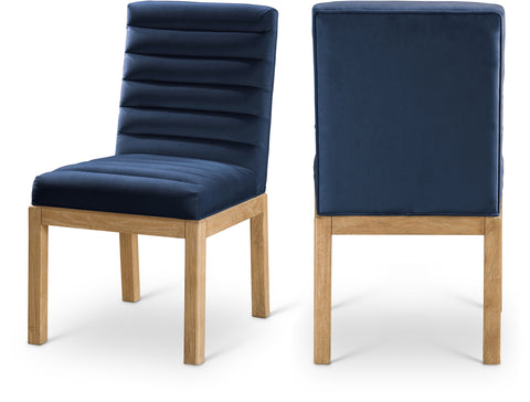 Celine Navy Velvet Upholstered Dining Chair, 1 Piece