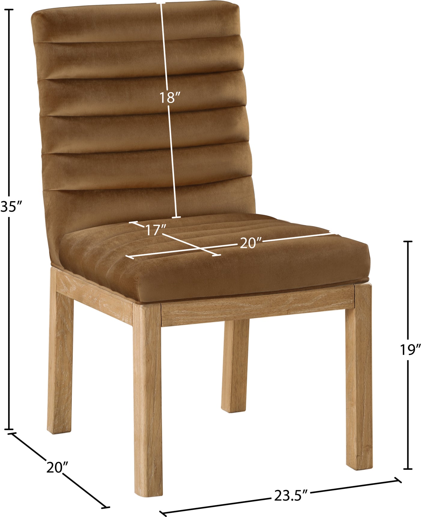 casablanca saddle velvet dining chair