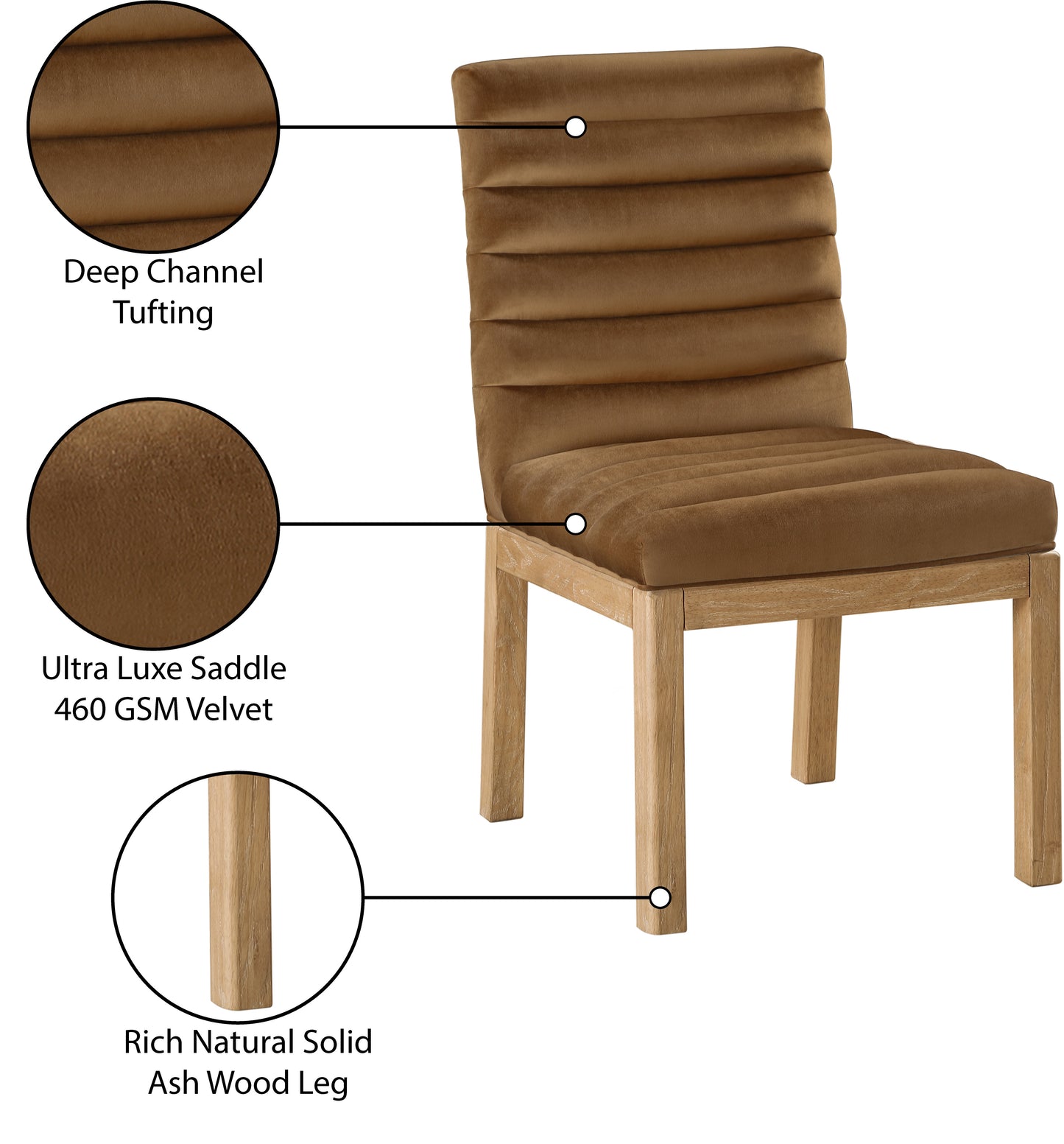 casablanca saddle velvet dining chair