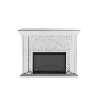 Caius Nysa Fireplace, Mirrored & Faux Crystals