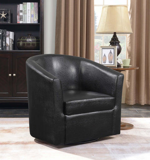 Rex Upholstered Barrel Back Swivel Chair Dark BrownDark Brown