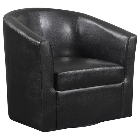 Rex Upholstered Barrel Back Swivel Chair Dark BrownDark Brown