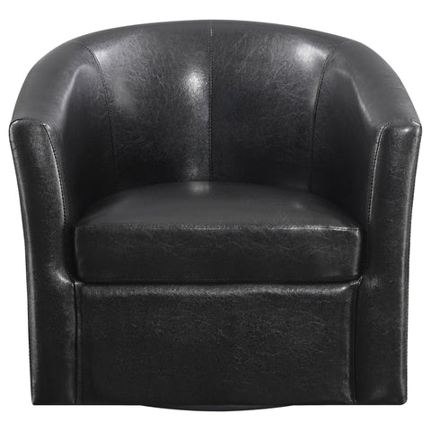 Rex Upholstered Barrel Back Swivel Chair Dark BrownDark Brown