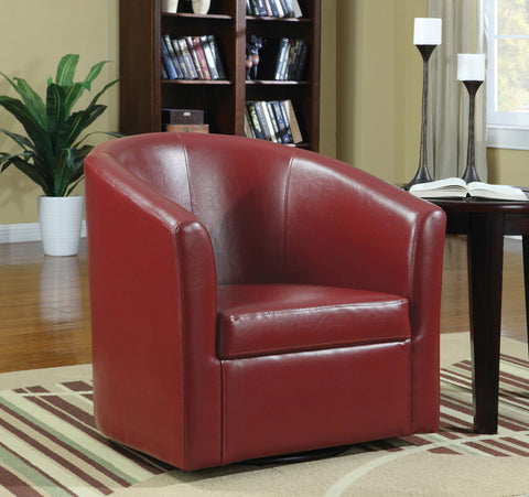 Rex Upholstered Barrel Back Swivel Chair RedRed