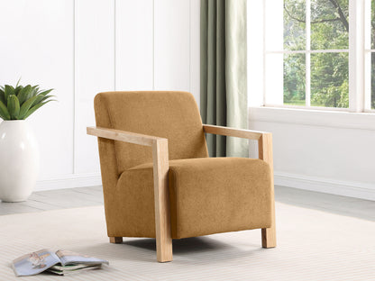 Hertford Upholstered Accent Arm Chair with Wood Arms HoneyHoney