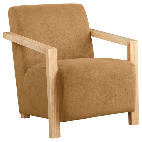 Hertford Upholstered Accent Arm Chair with Wood Arms HoneyHoney