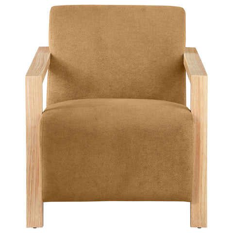 Hertford Upholstered Accent Arm Chair with Wood Arms HoneyHoney