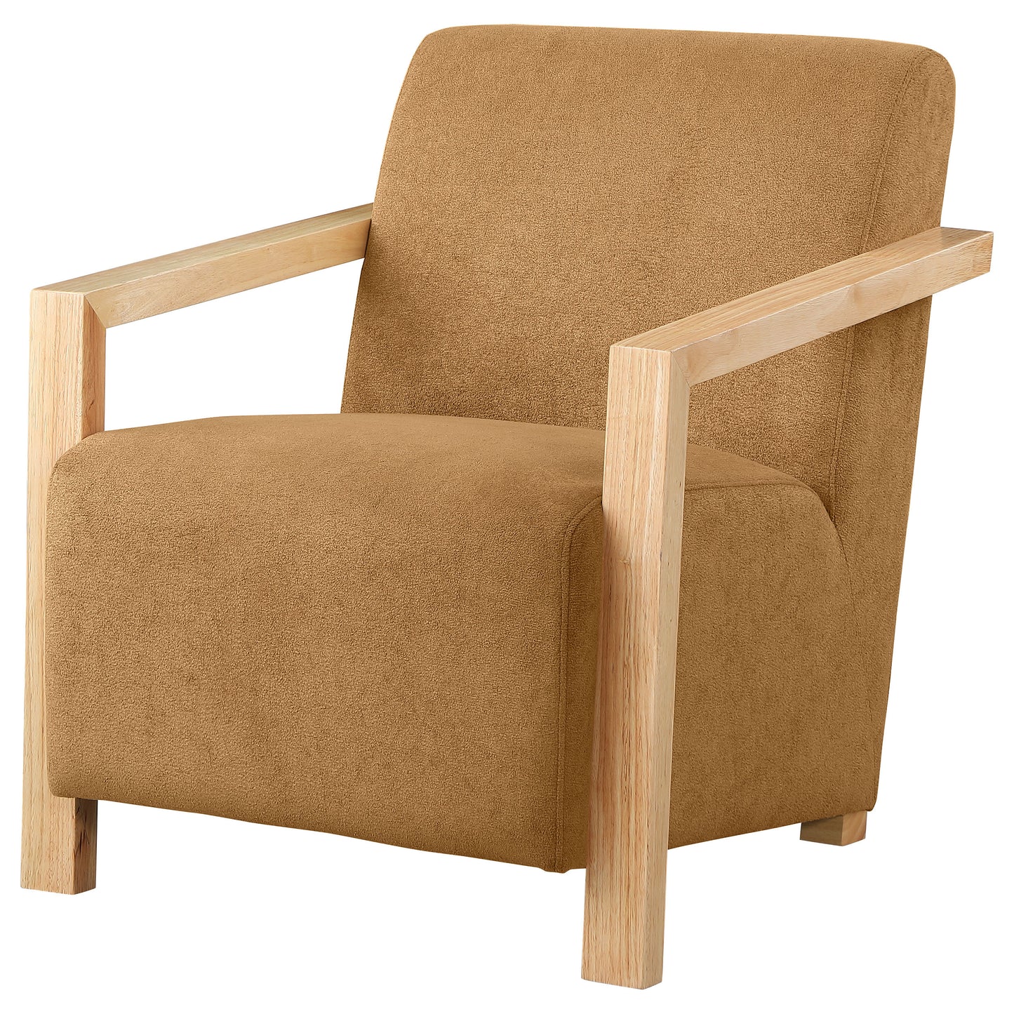 hertford upholstered accent arm chair with wood arms honeyhoney
