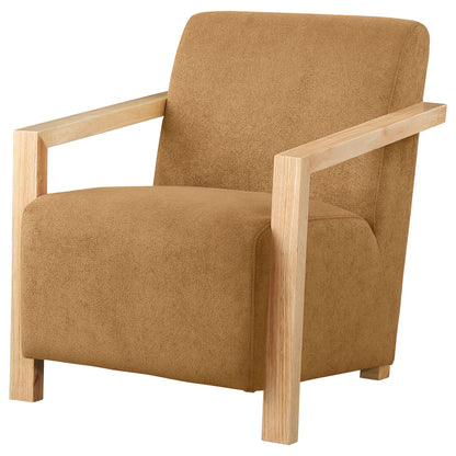 Hertford Upholstered Accent Arm Chair with Wood Arms HoneyHoney