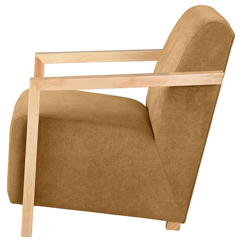 Hertford Upholstered Accent Arm Chair with Wood Arms HoneyHoney