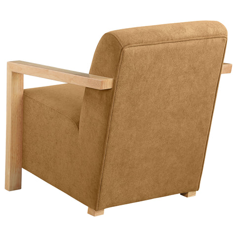 Hertford Upholstered Accent Arm Chair with Wood Arms HoneyHoney