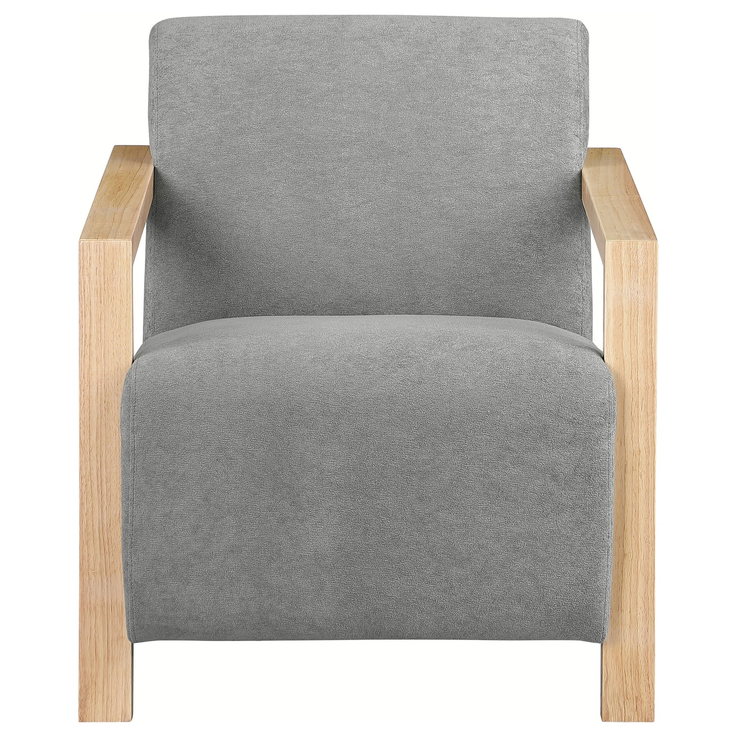 hertford upholstered accent arm chair with wood arms greygrey