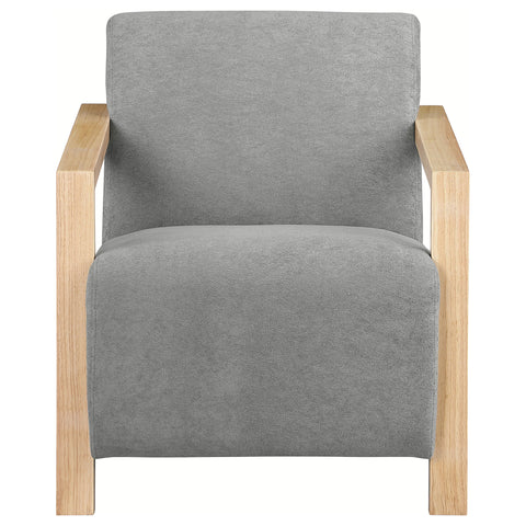 Hertford Upholstered Accent Arm Chair with Wood Arms GreyGrey